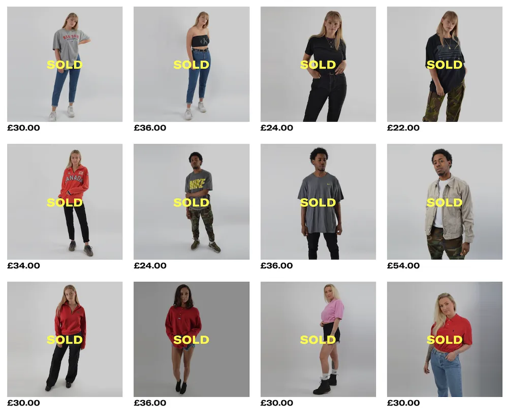 Sold listings on Depop